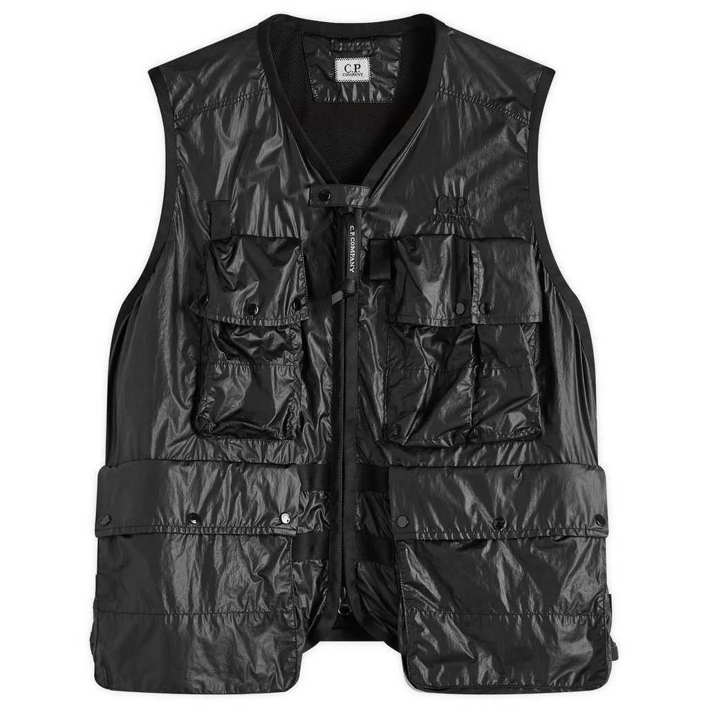 CP Company Men's CS II Multipocket Logo Vest Black